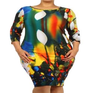 Multicolored Tea Dress